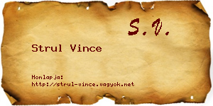 Strul Vince névjegykártya